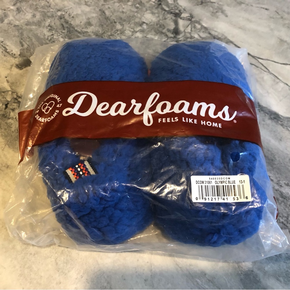 NWT Dearfoam Kids Slippers - Closed Back Slipper, Blue Size 13-1